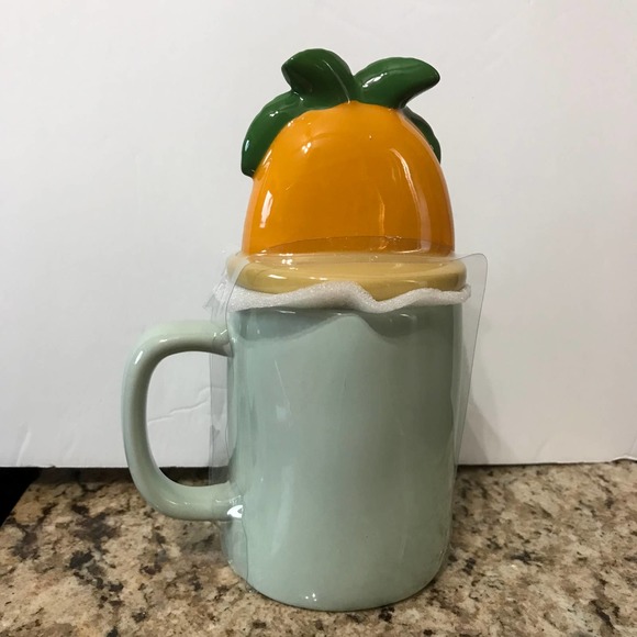 Rae Dunn On Island Time Palm Tree lidded Mug NEW - Picture 4 of 7